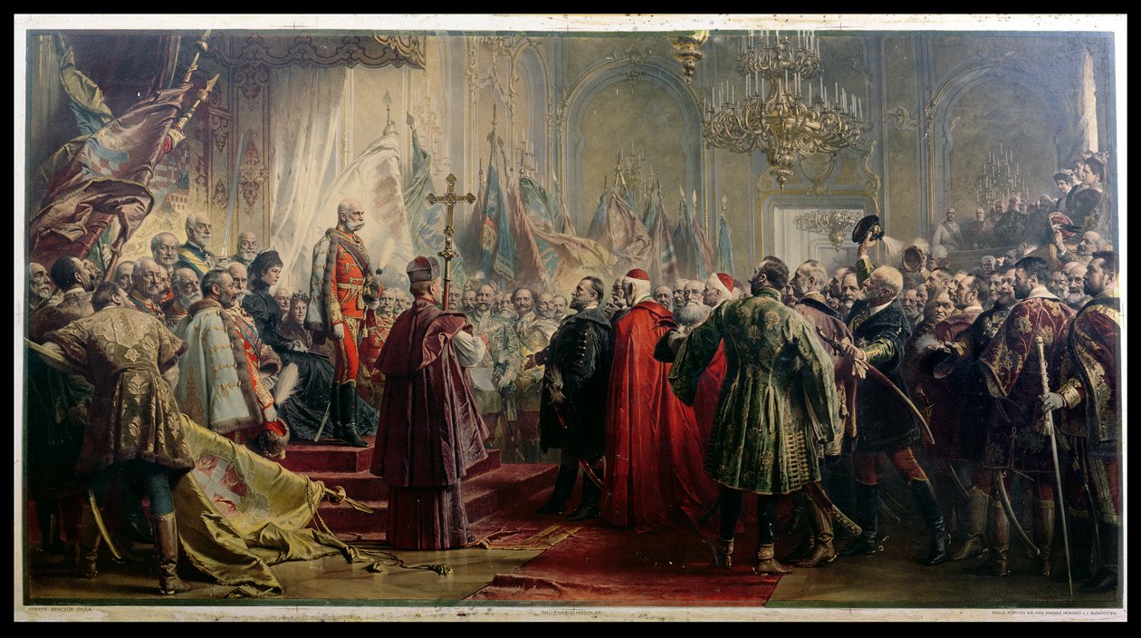 Císař František Josef I. (1830-1916) a císařovna Alžběta (1837-98) v Budapešti, 8. července 1896 od Gyula Benczúr