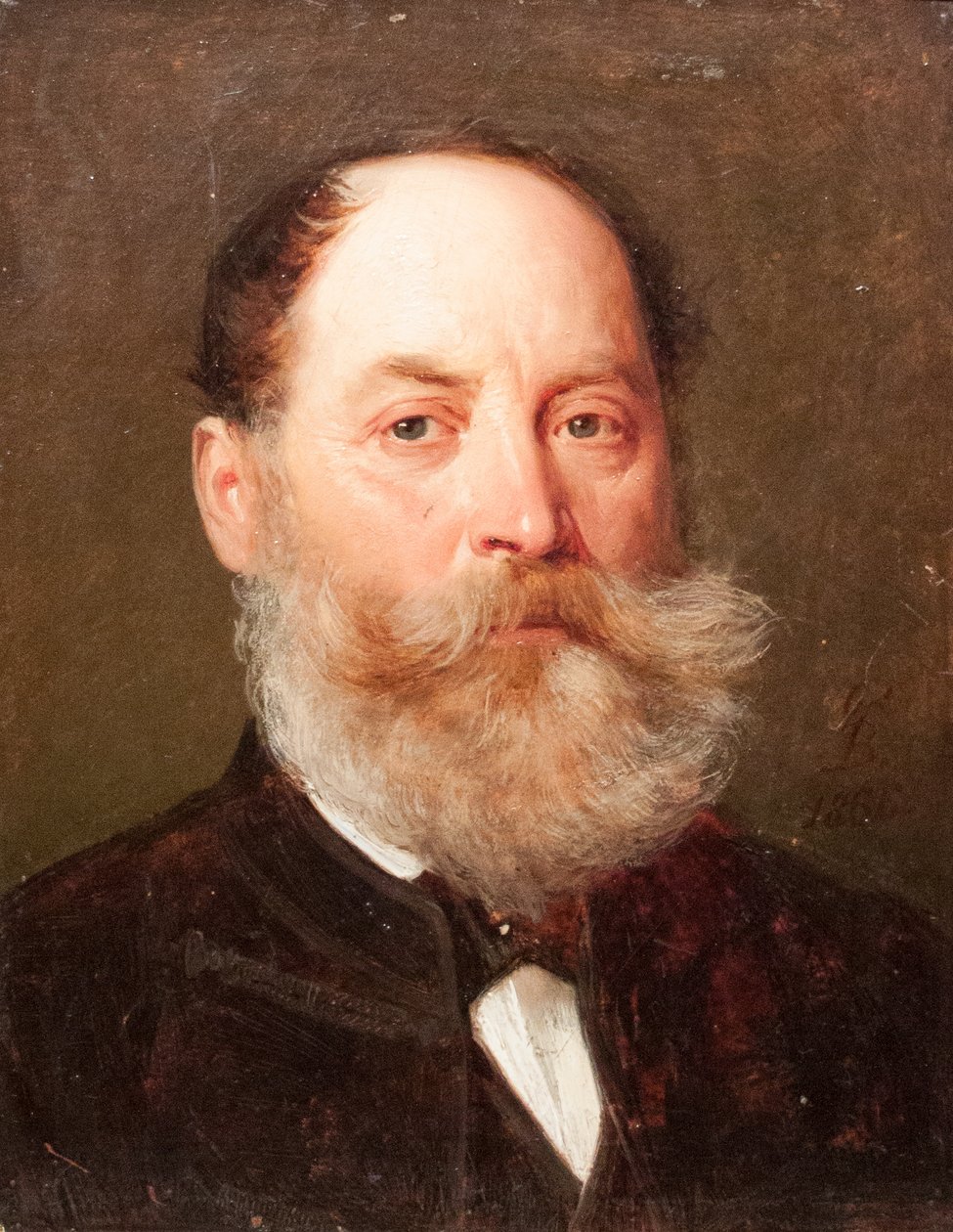 Portrét Vilmosa Benczura, otce umělce Magyar: Benczur Vilmos, Benczur Gyula edesapja portrejan od Gyula Benczúr