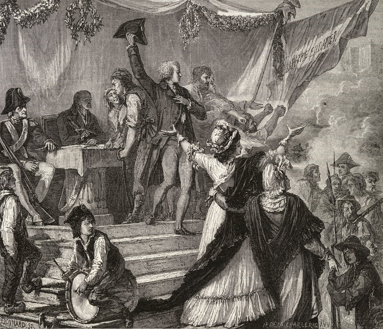 Zápis dobrovolníků do Národní gardy v roce 1791 od H. de la Charlerie