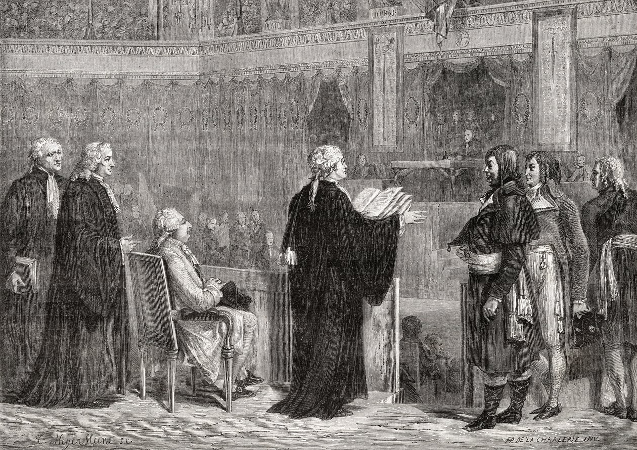 Král Ludvík XVI. (1754-93) před Konventem, 26. září 1792 od H. de la Charlerie