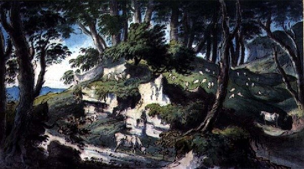 Krajina, s krávami a ovcemi od H.F. 1751 1812 Aylesford