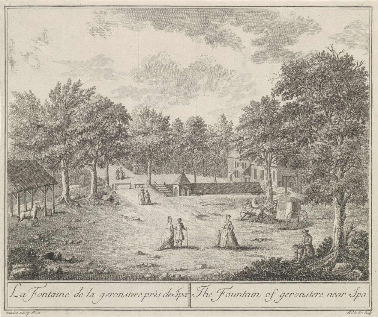 La Fontaine de la geronstere poblíž Spa od H.J. Godin
