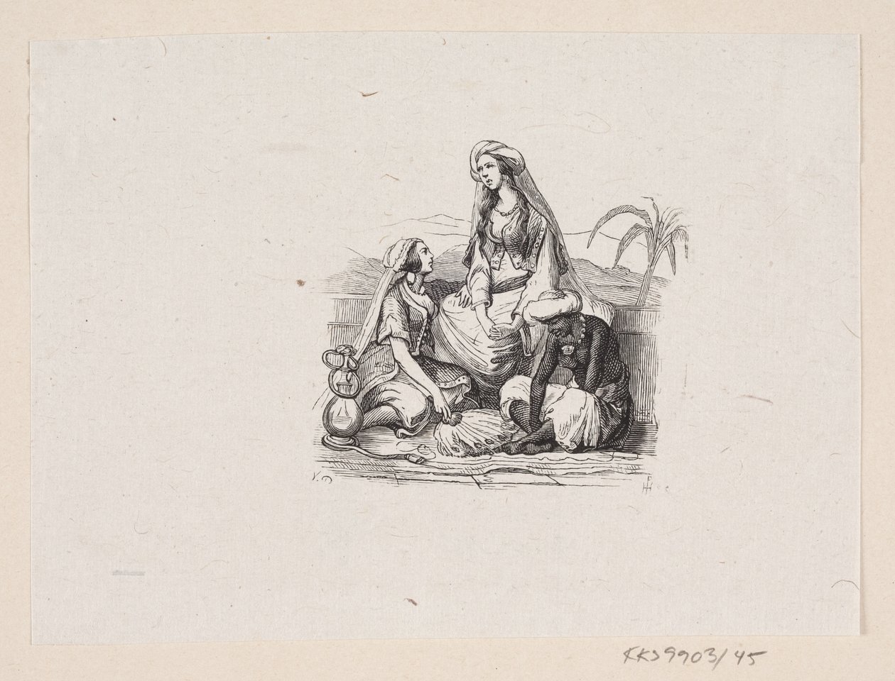 Ilustrace pro "Létající kufr" v H.C. Andersen, "Pohádky a příběhy", svazek 1 od H.P. Hansen