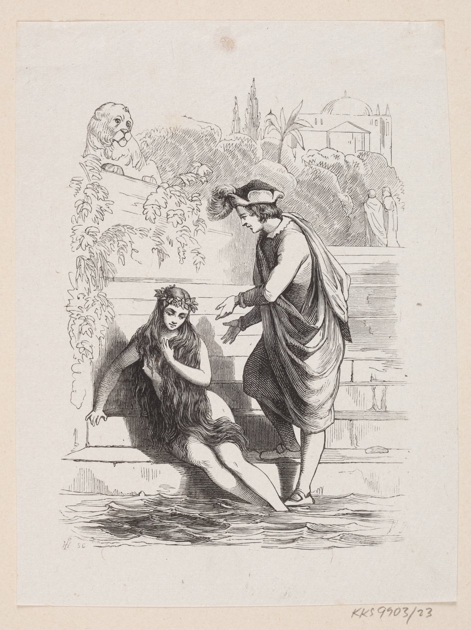 Ilustrace pro "Malá mořská víla" v H.C. Andersen, "Pohádky a příběhy", svazek 1 od H.P. Hansen