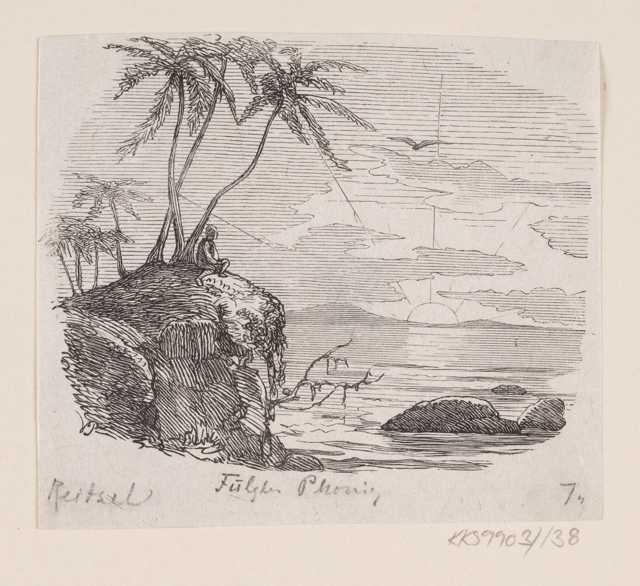 Ilustrace pro "Phoenix Bird" v H.C. Andersen, "Pohádky a příběhy", svazek 2 od H.P. Hansen