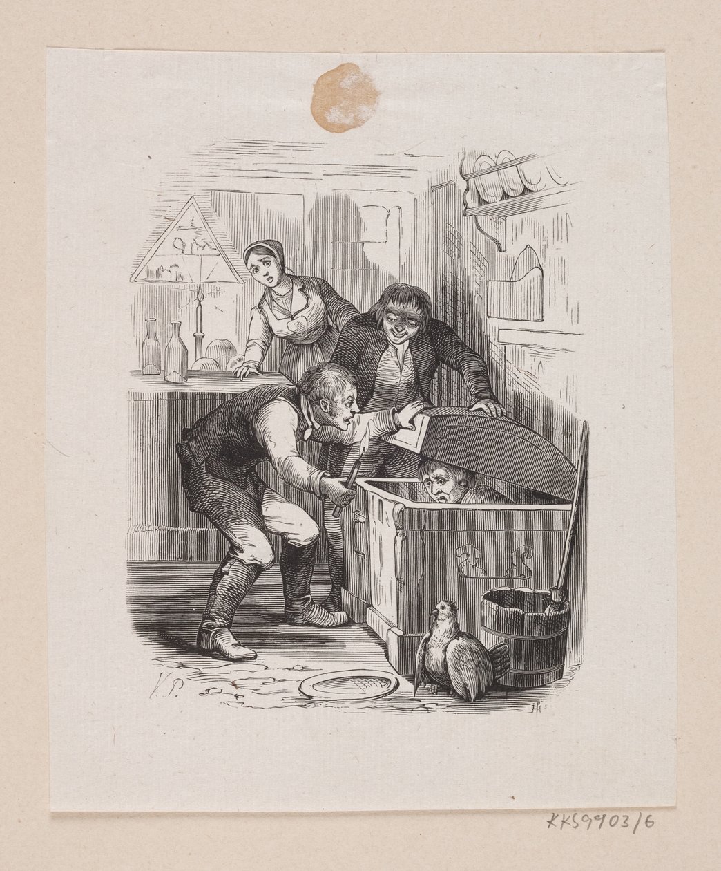 Ilustrace pro "Malý Claus a velký Claus" v H.C. Andersen, "Pohádky a příběhy", svazek 1 od H.P. Hansen