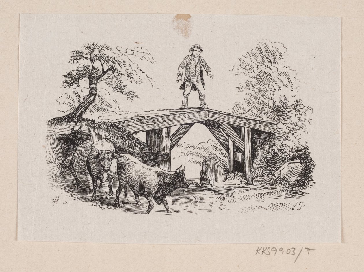 Ilustrace pro "Velký Claus a malý Claus" v H.C. Andersen, "Pohádky a příběhy", svazek 1 od H.P. Hansen