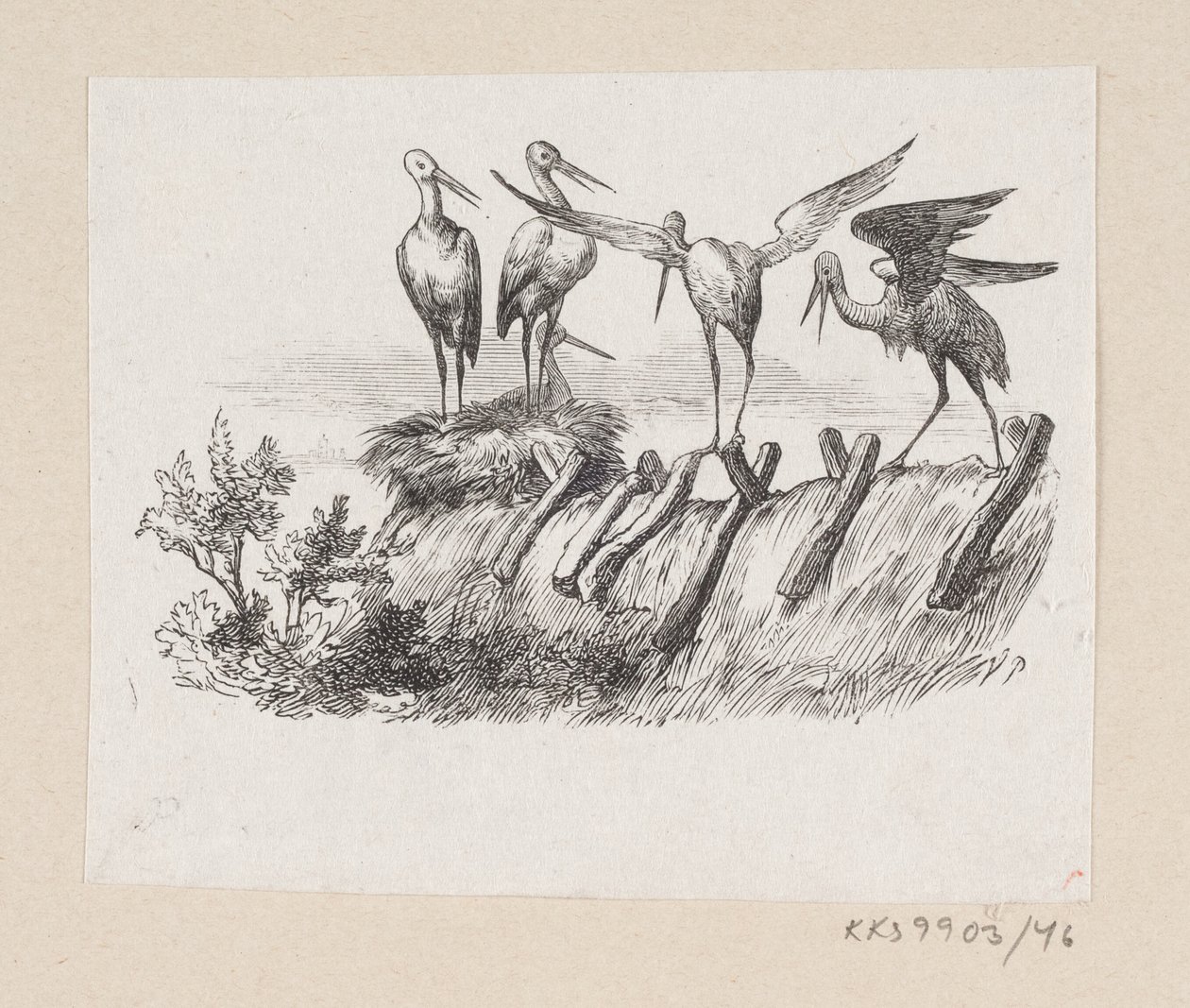 Ilustrace pro "The Storks" v H.C. Andersen, "Pohádky a příběhy", svazek 1 od H.P. Hansen
