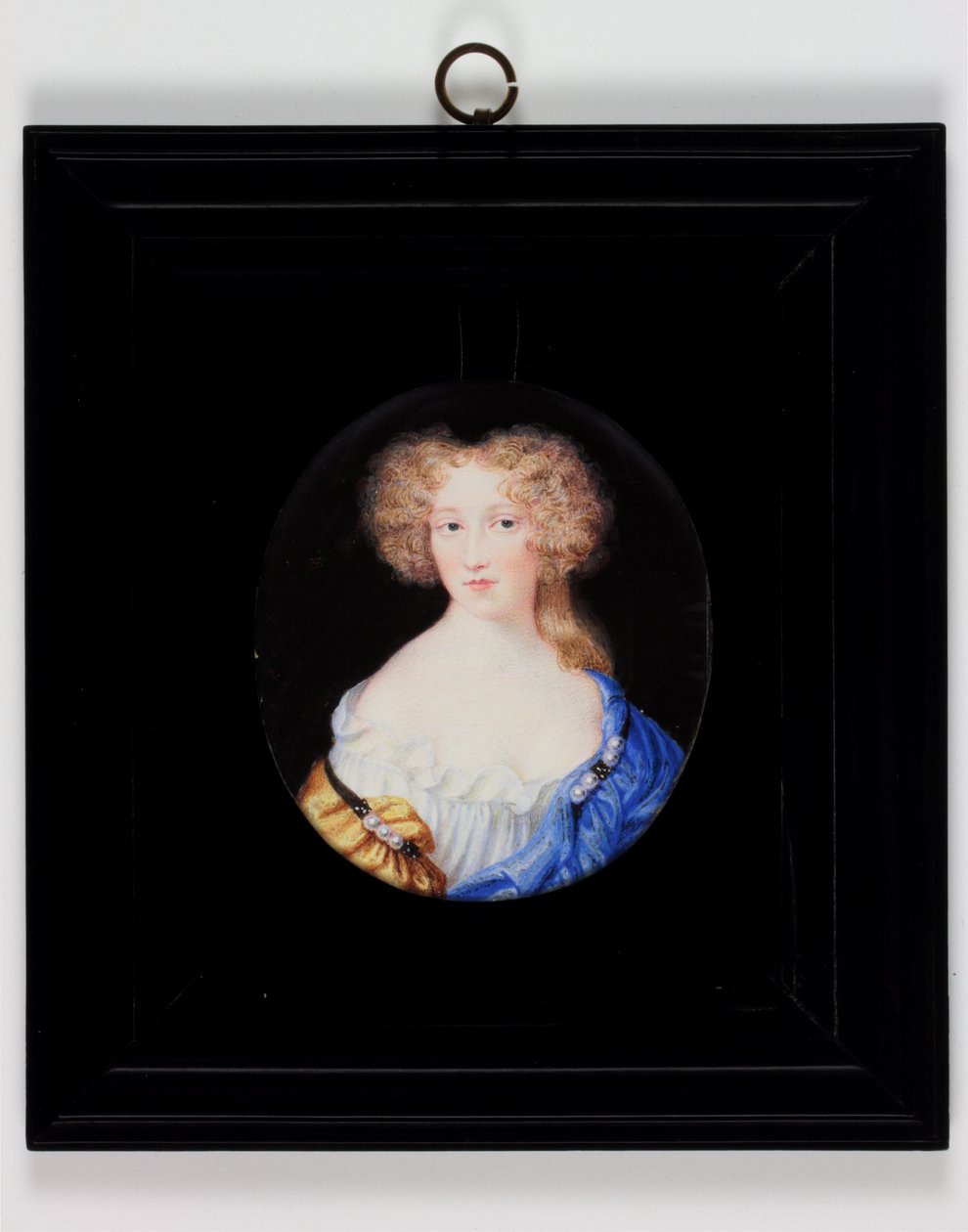 Lady Margaret Cavendish, poté vévodkyně z Newcastlu (akvarel na slonovině) od H. Byrne
