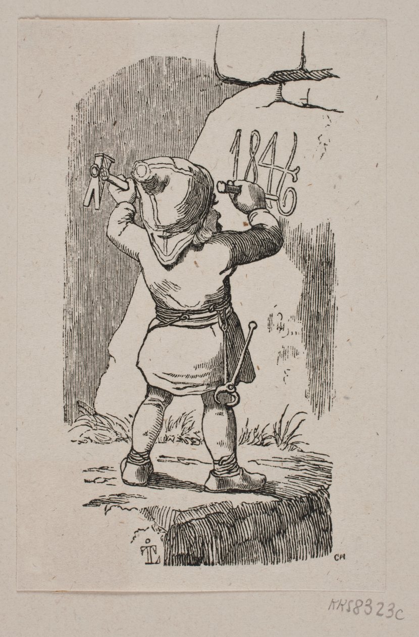 Goblin vytesá do skály rok 1846 od H. C. Henneberg