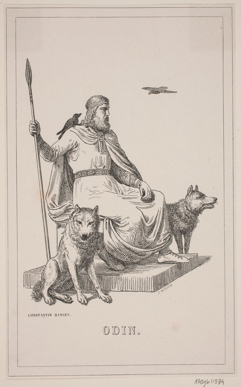 Odin. Ilustrace k Fabriciusovým dějinám Dánska 1, 112. od H. C. Henneberg