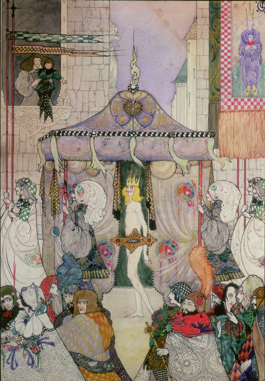 Ilustrace k filmu The Emperors New Clothes napsal Hans Christian Andersen (1805-75) od H. Clarice