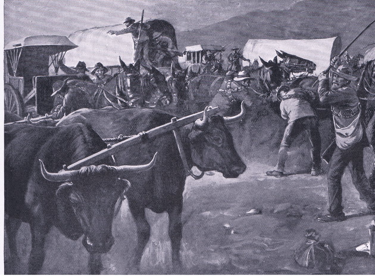Uspěchaný inspan, ilustrace z Po Pretorii: Guerilla War, 1902 od H. Dixon
