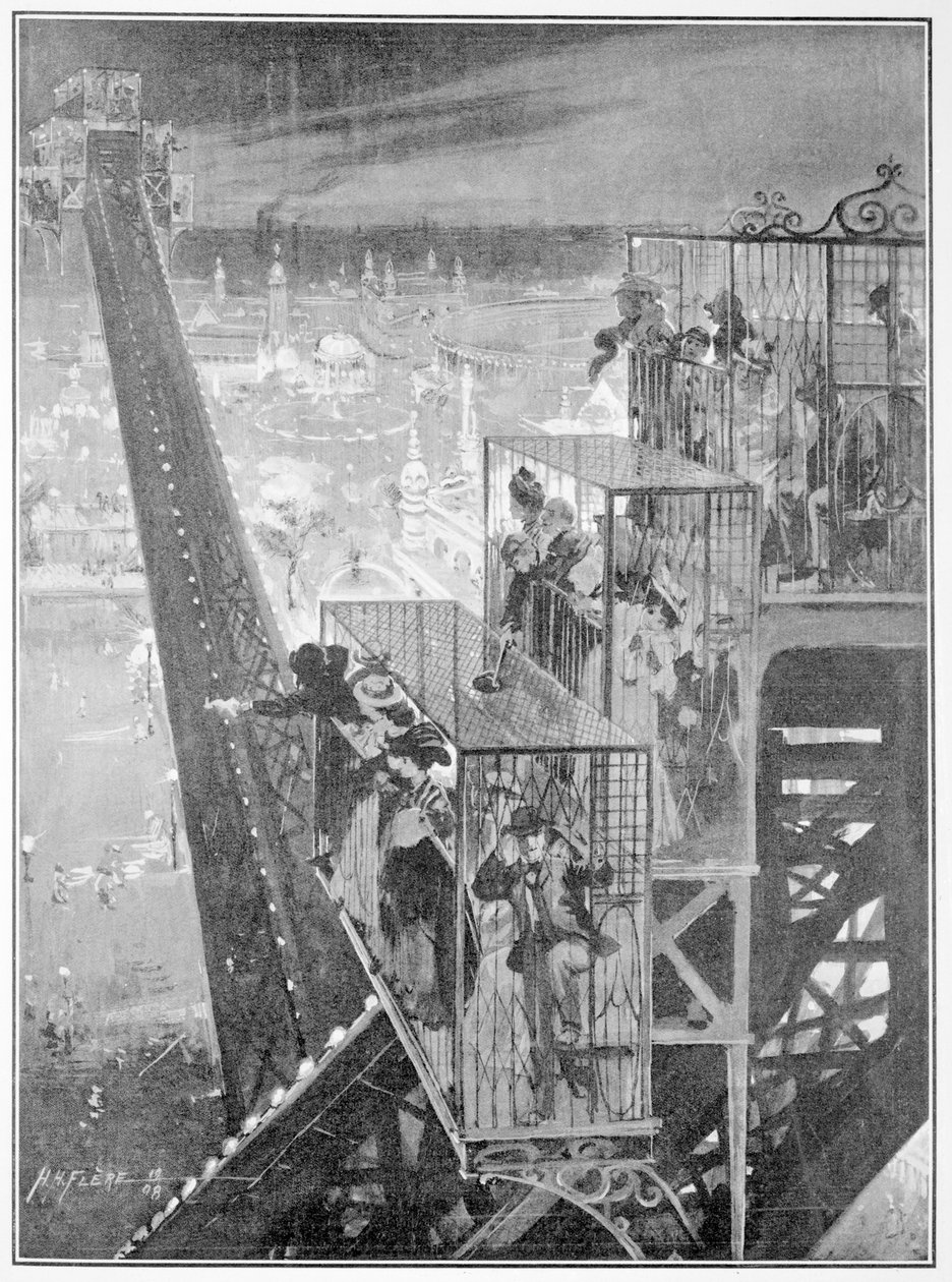Jízda na flip-flap na francouzsko-britské výstavě, 1908 od H. H. Flere