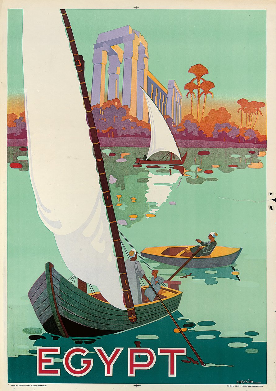 Reklamní plakát Egypt (barevná litografie) od H. Hashim