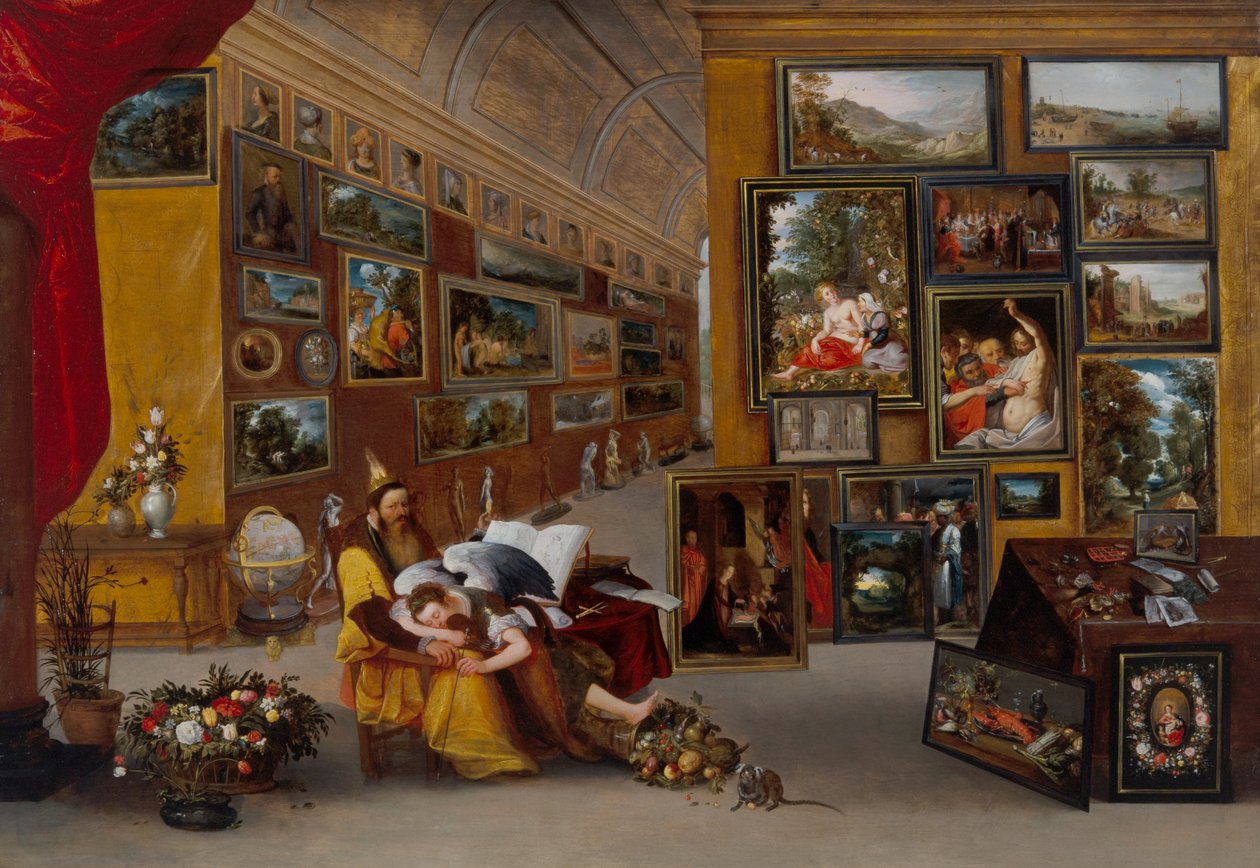 Interiér Obrazárny S Alegorickými Obrazy od H. II & Brueghel Jan I (1568 1625) Francken