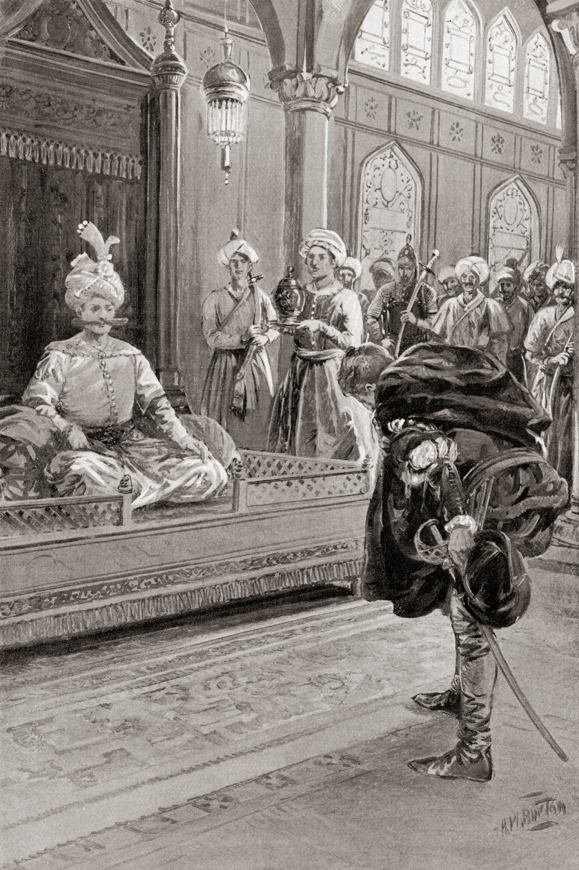 Sir Anthony Shirley navštěvující dvůr šáha Abbáse Velikého, Persie v roce 1599, z Hutchinson
