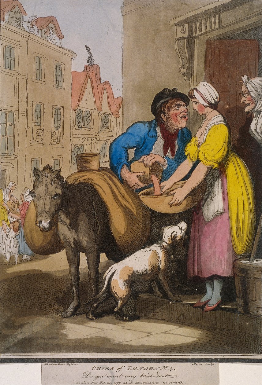 „Chcete nějaký cihlový prach“, deska VI Cries of London, 1799 od H Merke