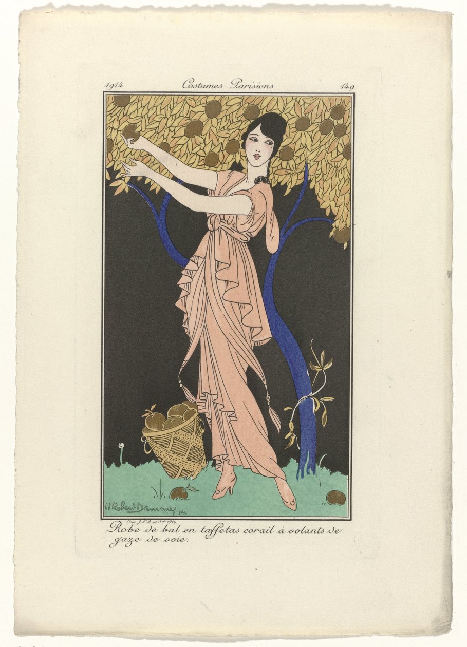Journal des Dames et des Modes, Costumes Parisiens, 1914, č. 149: Ples (...) od H. Robert Dammy