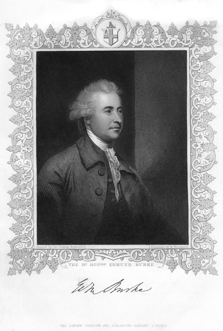 Edmund Burke, irský státník, spisovatel, řečník, politický teoretik a filozof, 19. století. od H. Robinson