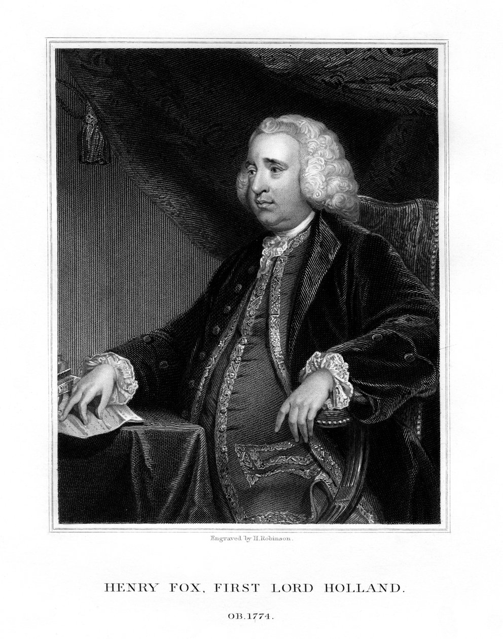 Henry Fox, 1. baron Holland, whigský státník, 1832. od H. Robinson