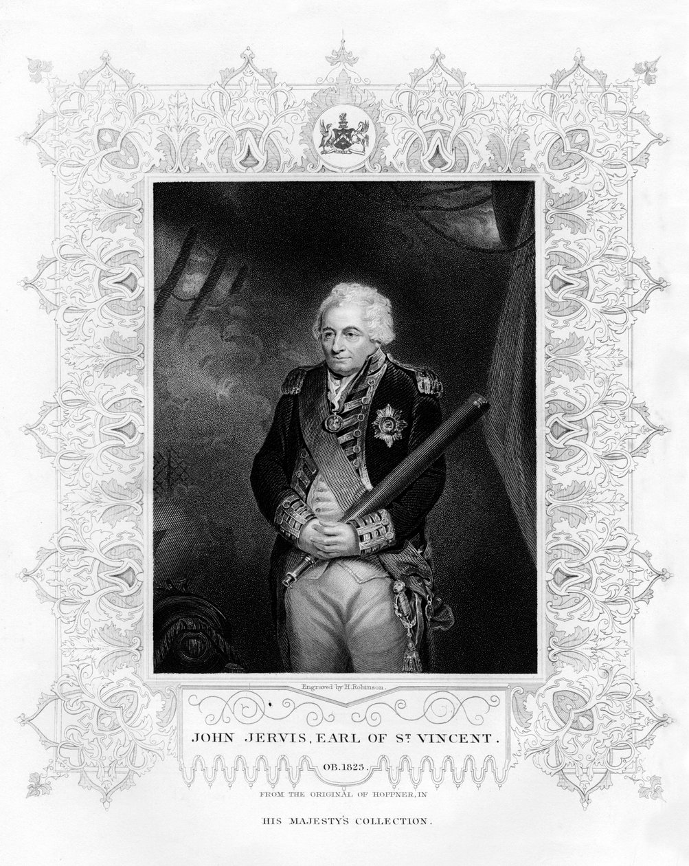 John Jervis, 1. hrabě ze St Vincent, admirál v Royal Navy, 19. století. od H. Robinson