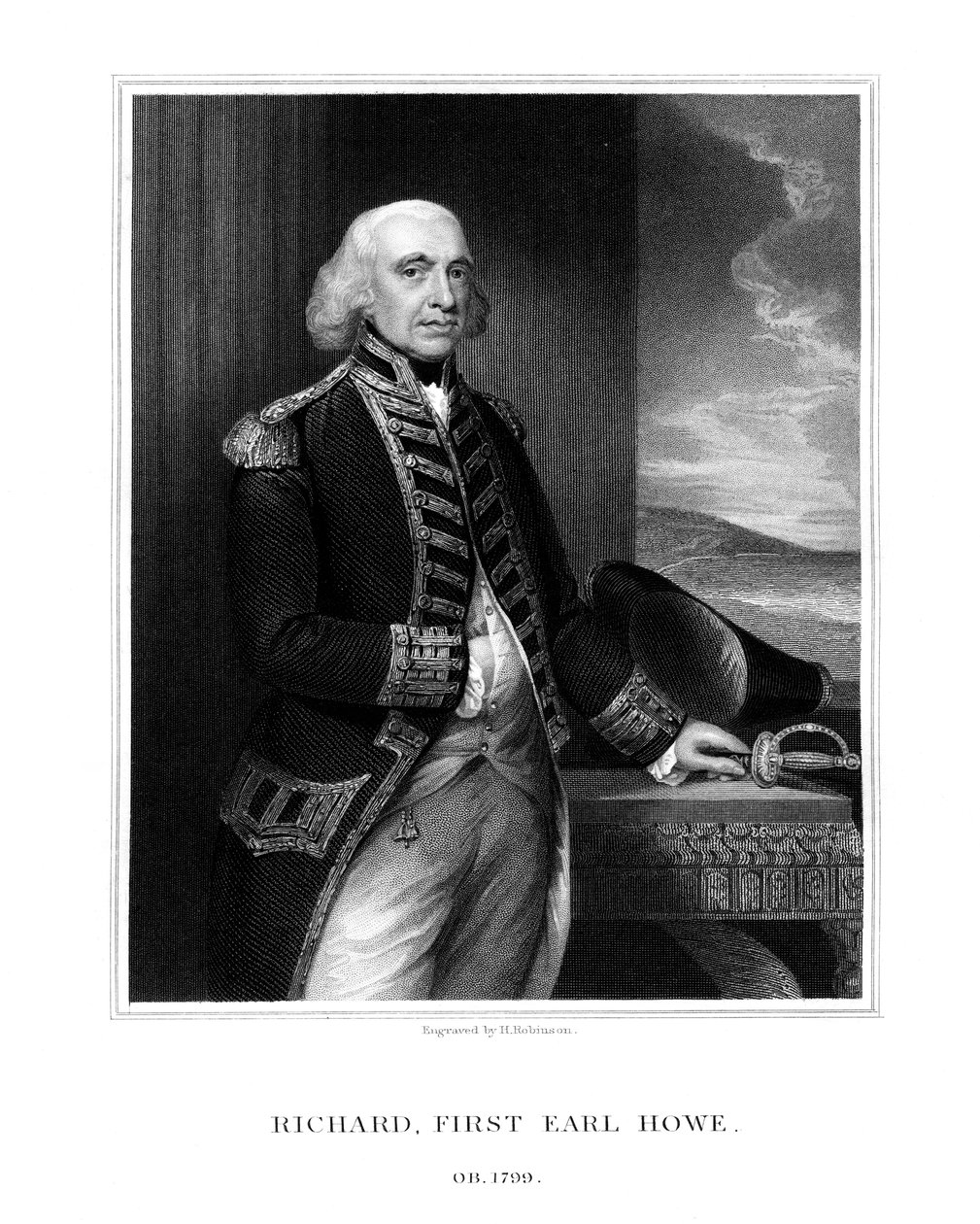 Richard Howe, 1. Earl Howe, britský admirál, 1832. od H. Robinson