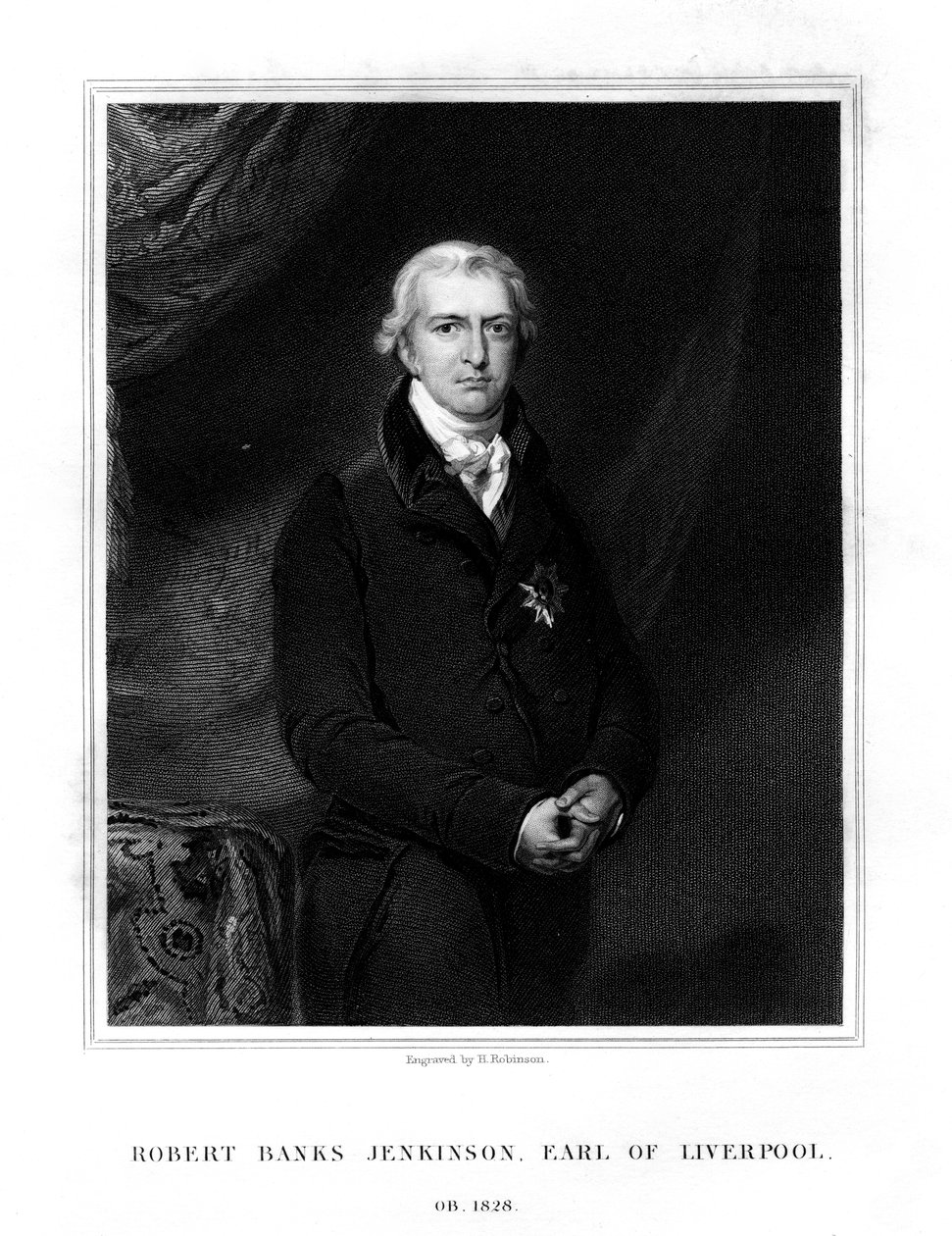 Robert Banks Jenkinson, 2. hrabě z Liverpoolu, předseda vlády Spojeného království, 1834. od H. Robinson