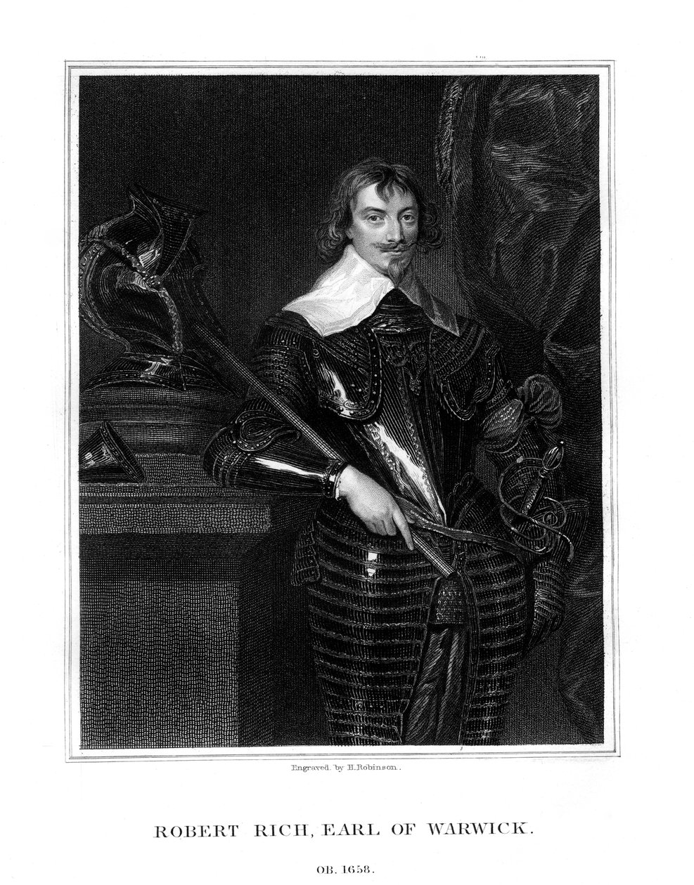 Robert Rich, 2. hrabě z Warwicku, anglický koloniální správce, 1827 od H. Robinson