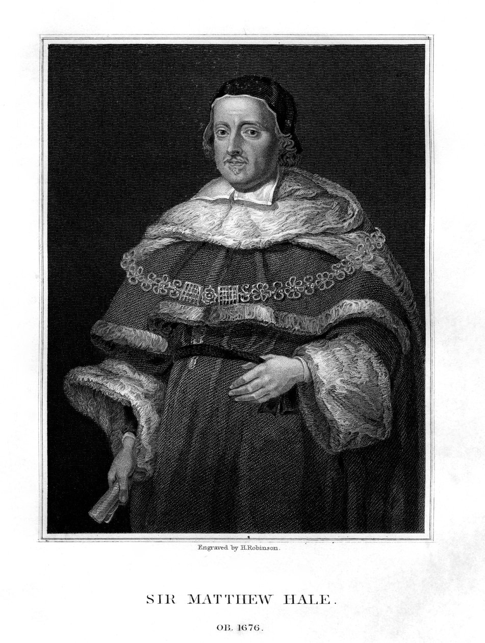 Sir Matthew Hale, lord hlavní soudce Anglie, 1829. od H. Robinson