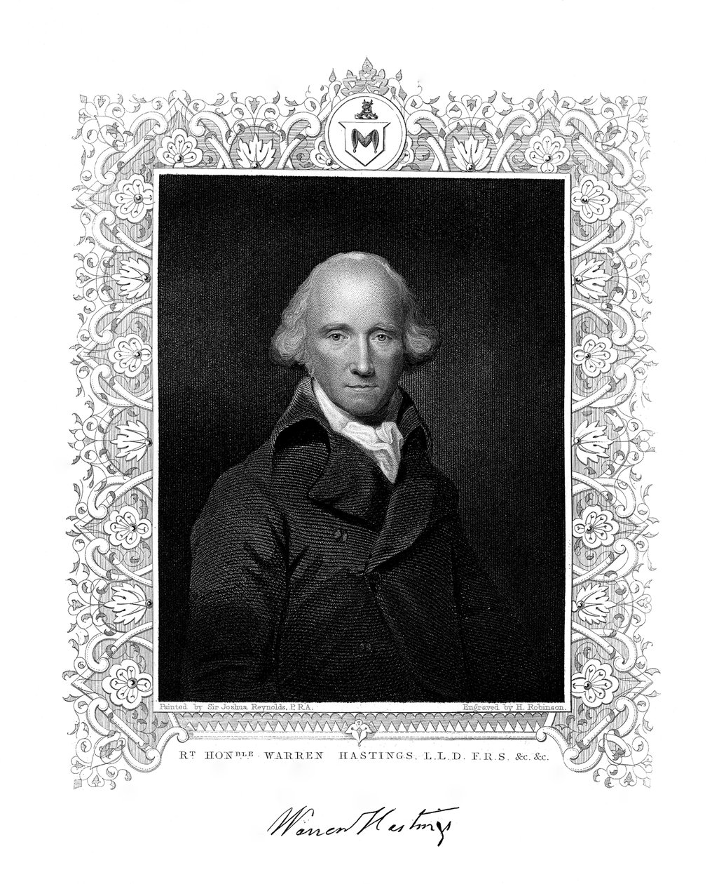 Warren Hastings, anglický správce v Indii, 19. století. od H. Robinson