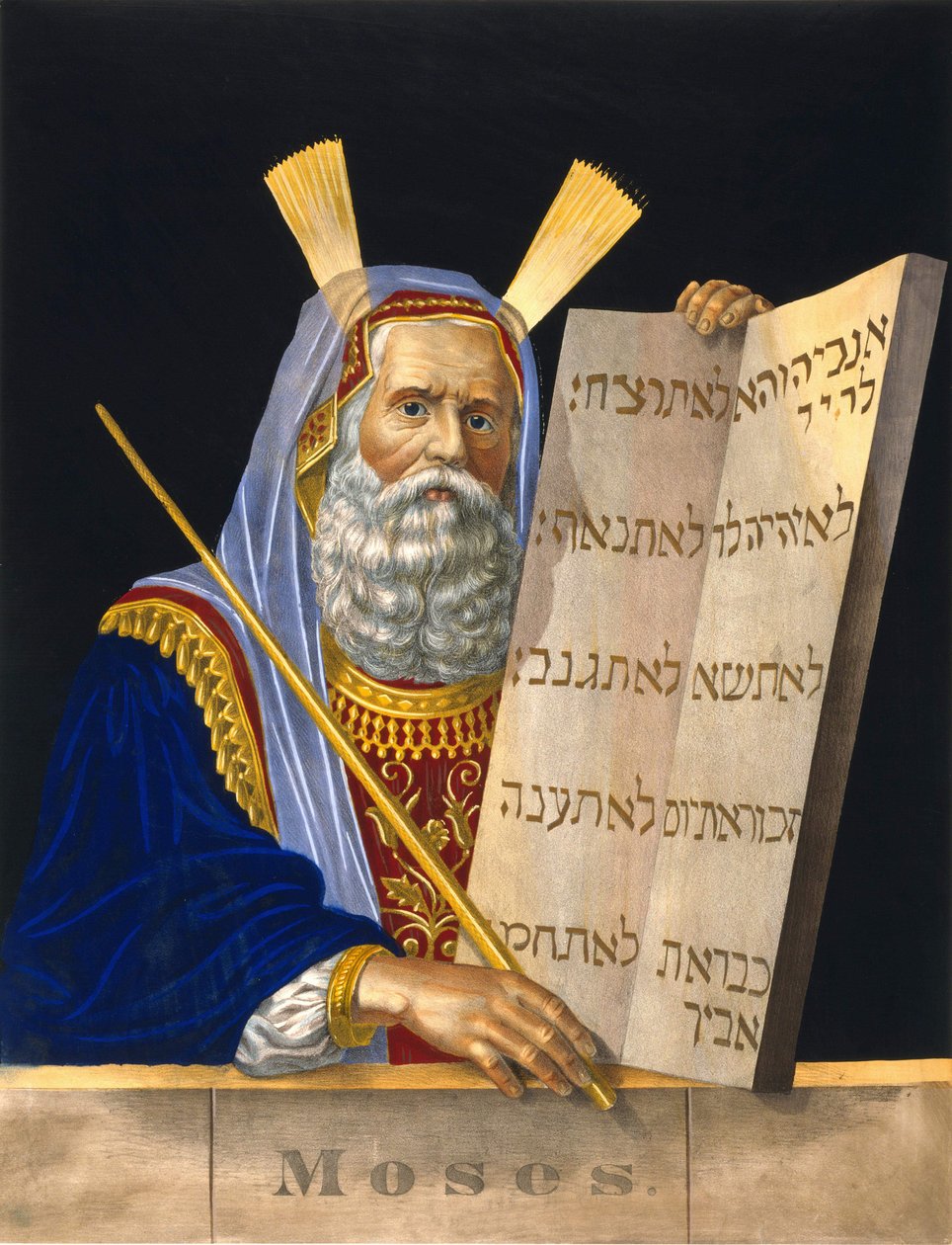 Mojžíš držící stůl zákona - nemocný. od H. Schile od H. Schile