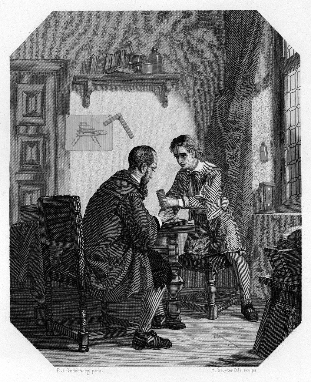 Hans Jansen a jeho syn Sacharias, c1870 od H. Sluyter