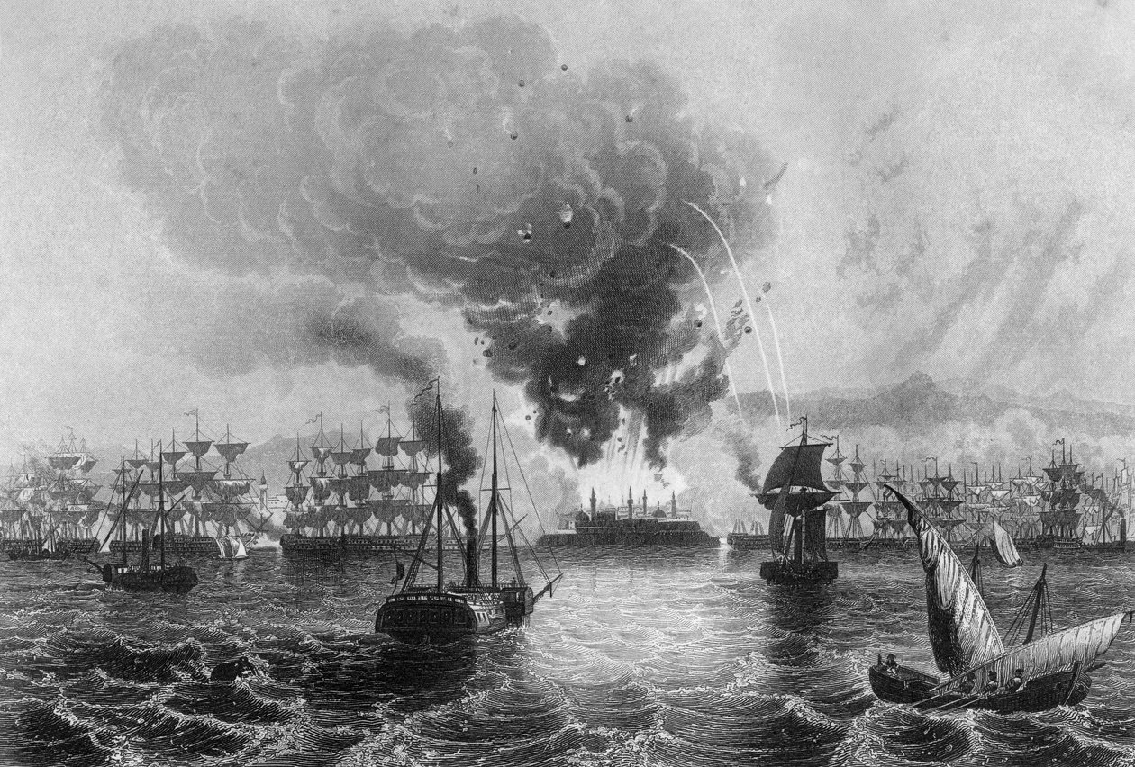 Bombardování St Jean DAcre admirál Sir Charles Napier, 3. listopadu 1840 c1857. od H. Winkles