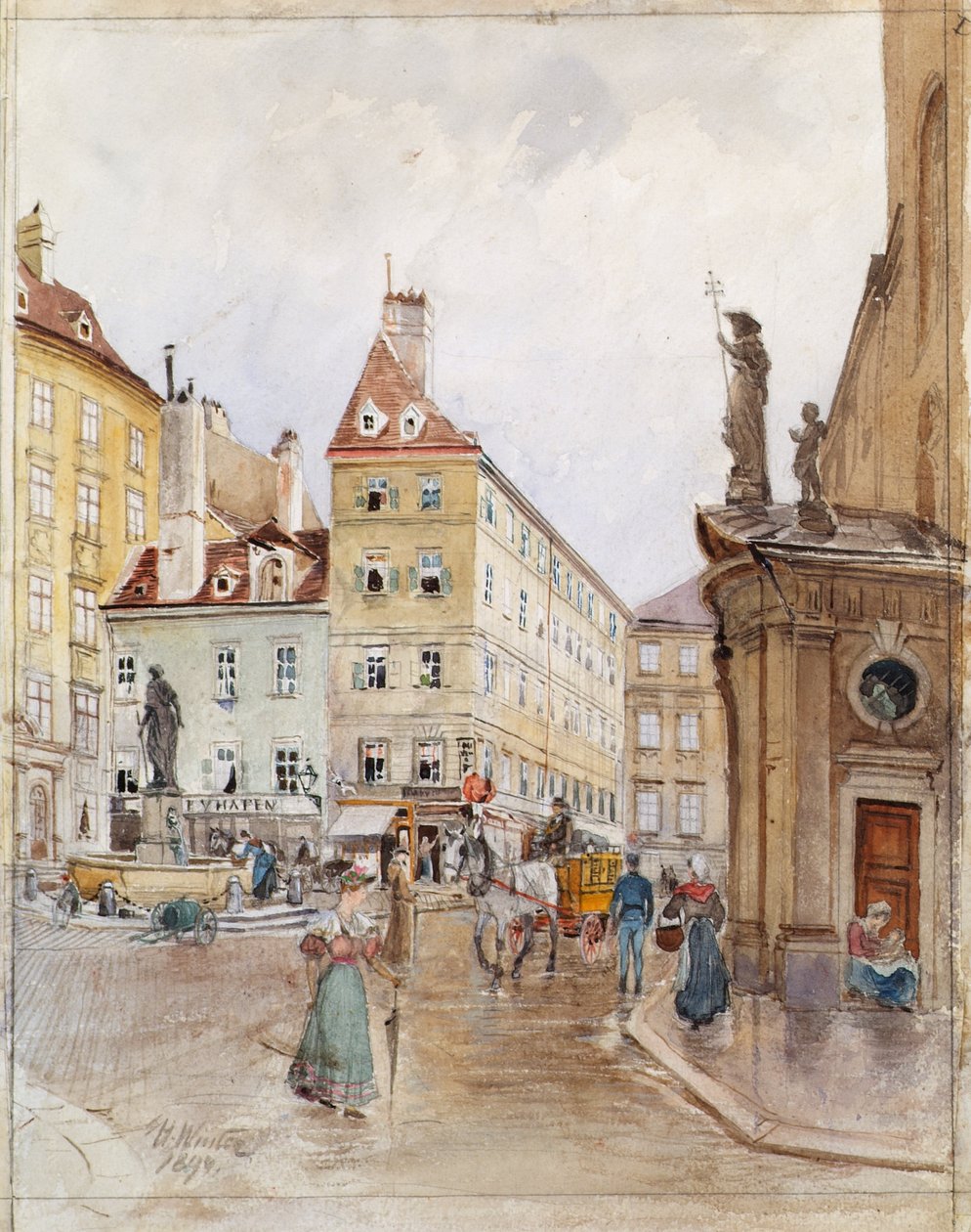 Franziskanerplatz ve Vídni od H. Winter