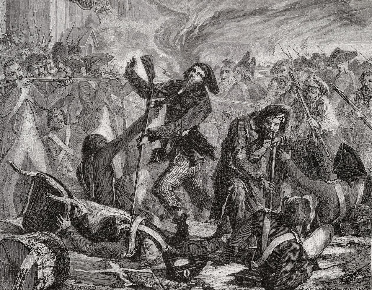 Masakr švýcarské gardy, 10. srpna 1792 od H. de la Charlerie