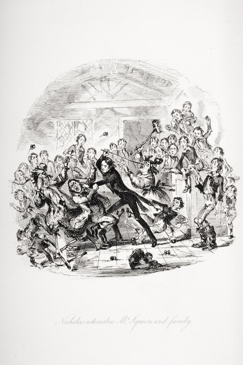 Ilustrace pro Nicholase Nicklebyho Charlese Dickense od Hablot Knight (1815 92) Browne