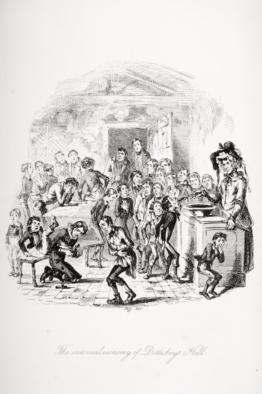 Ilustrace pro Nicholase Nicklebyho Charlese Dickense od Hablot Knight (1815 92) Browne