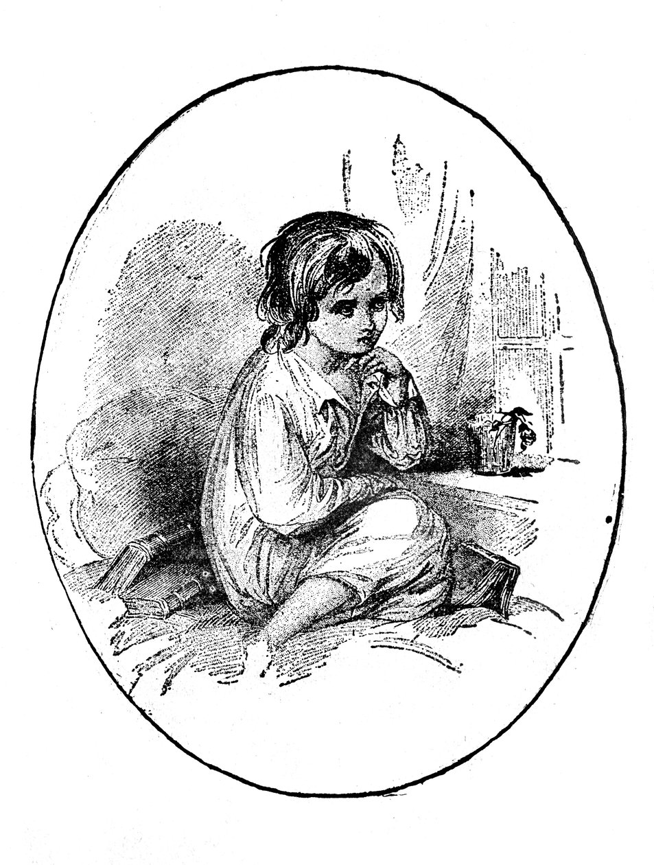 Malý Paul z Dombey & Son od Charlese Dickense od Hablot Knight Browne