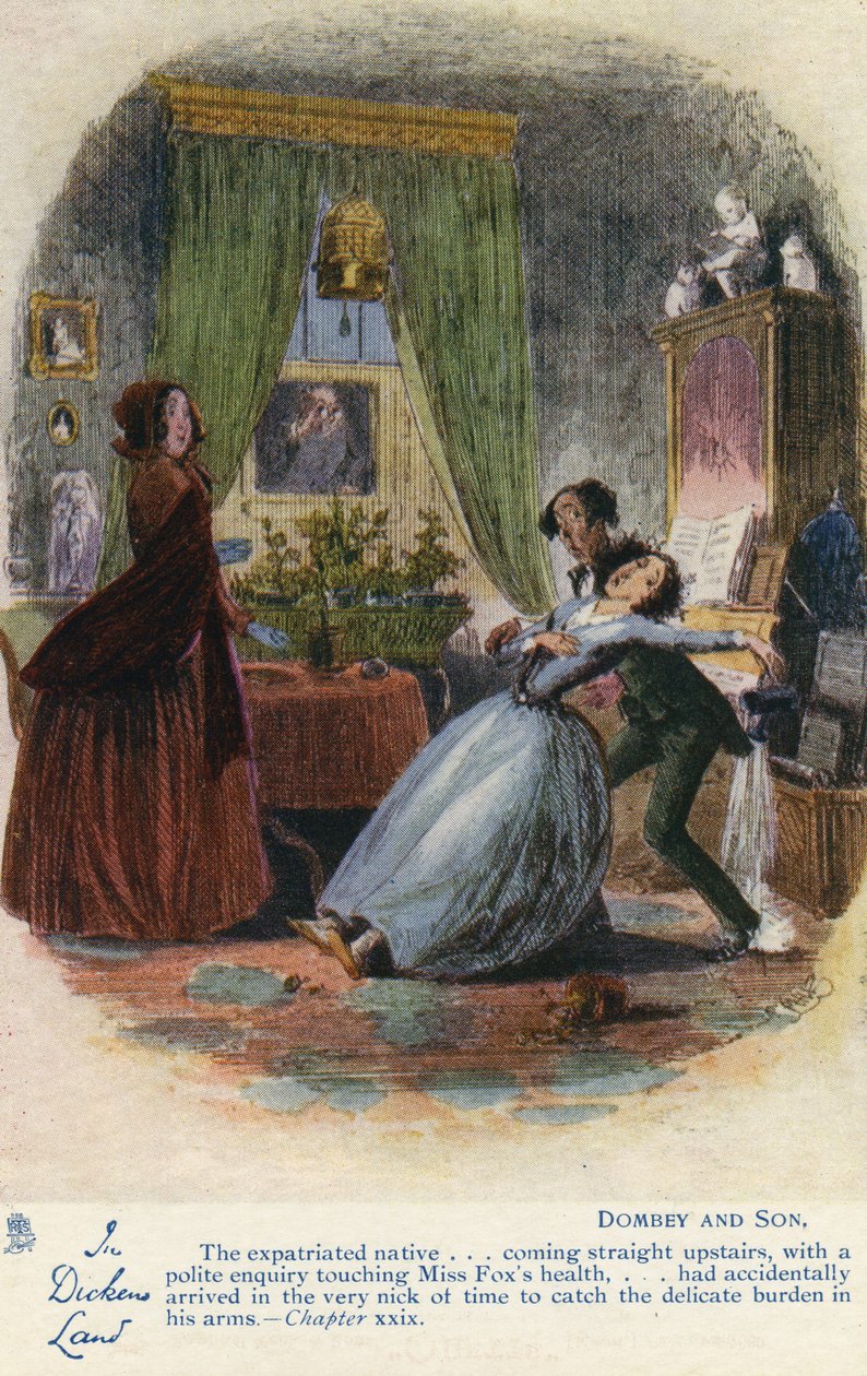V Dickensově zemi - Pohlednice Dombeye a syna, kolem roku 1907 od Hablot Knight Browne