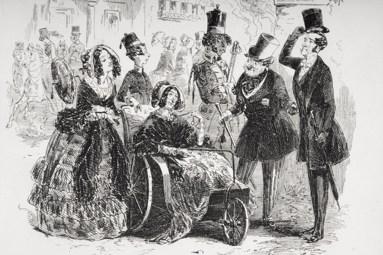 Major Bagstock je potěšen, že má tuto příležitost, ilustrace z „Dombey and Son“ od Charlese Dickense (1812-70) poprvé publikovaná v roce 1848 (detail 259260) od Hablot Knight Browne