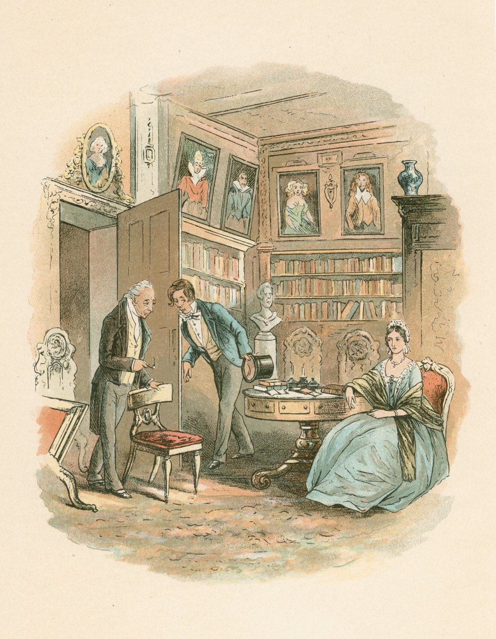 Scéna z Bleak House od Charlese Dickense, 1852-1853 od Hablot Knight Browne