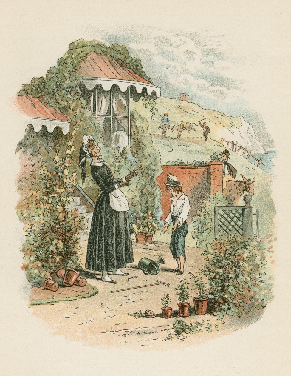 Scéna z Davida Copperfielda od Charlese Dickense, 1849-1850 od Hablot Knight Browne