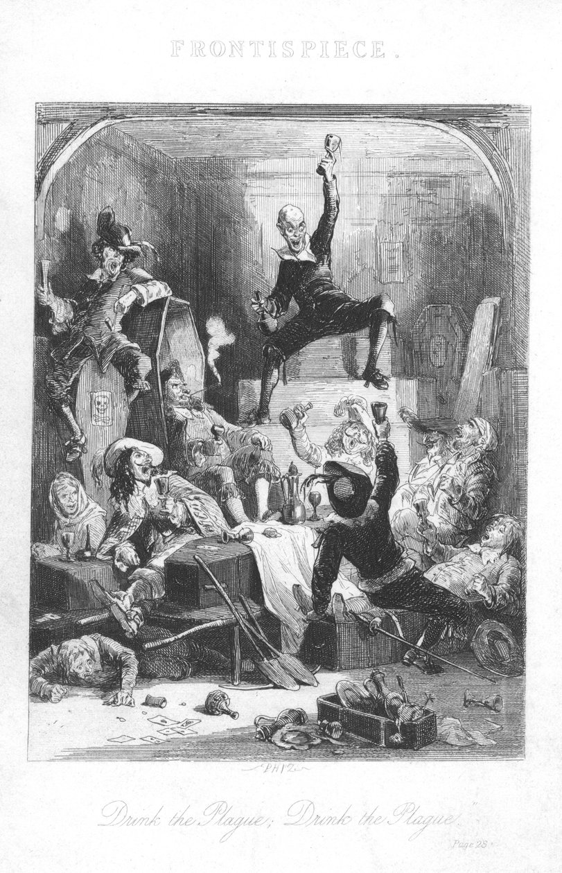 Scéna z Old St Pauls od Williama Harrisona Ainswortha, 1855 od Hablot Knight Browne