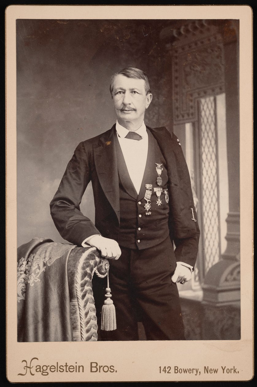 Portrét J. Wattse John Watts De Peyster 1821-1907, před rokem 1896. od Hagelstein Bros