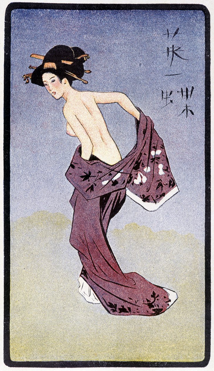 Mladý Japonec svlékl - v ""Japonské panence"" od Féliciena Champsaura, ill. Hanafusa Itcho, Paříž od Hanabusa Itcho
