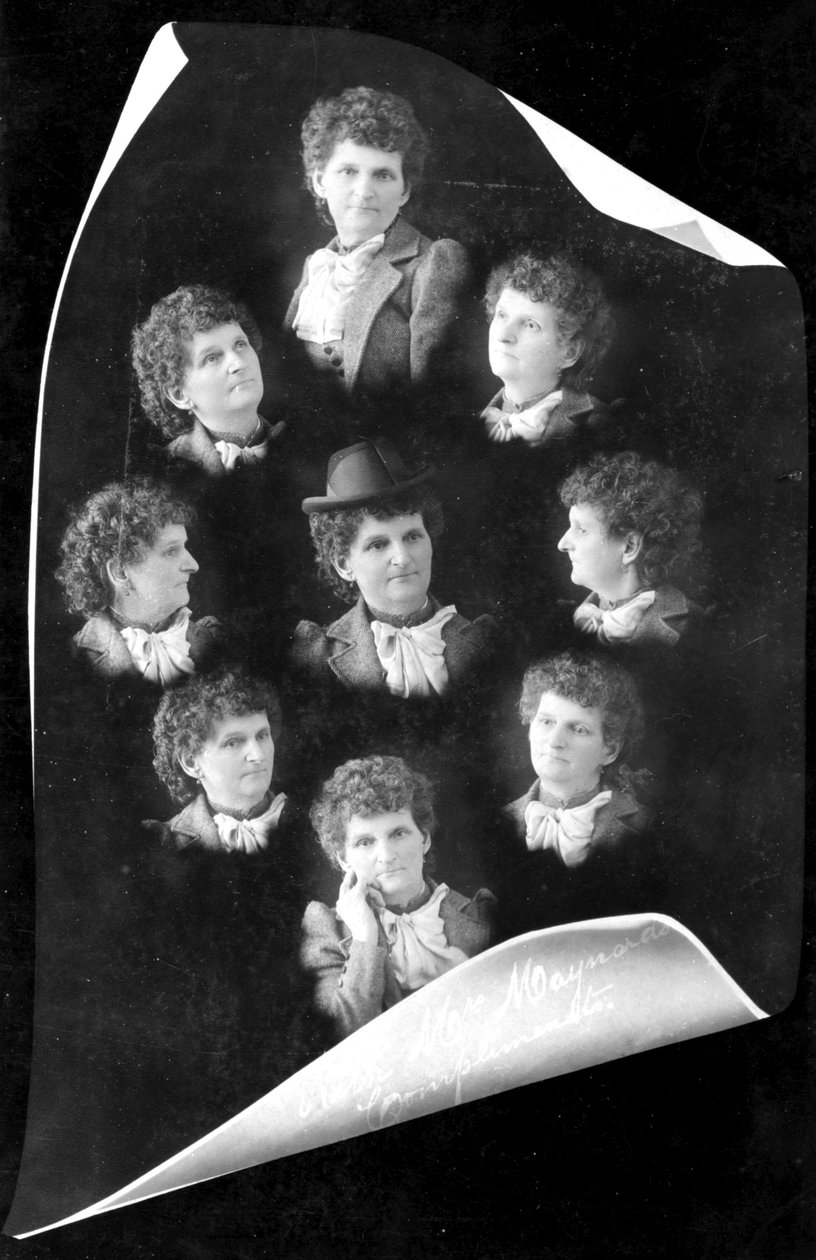 Autoportréty s vícenásobnou expozicí, cca 1895 (čb fotografie) od Hannah Maynard