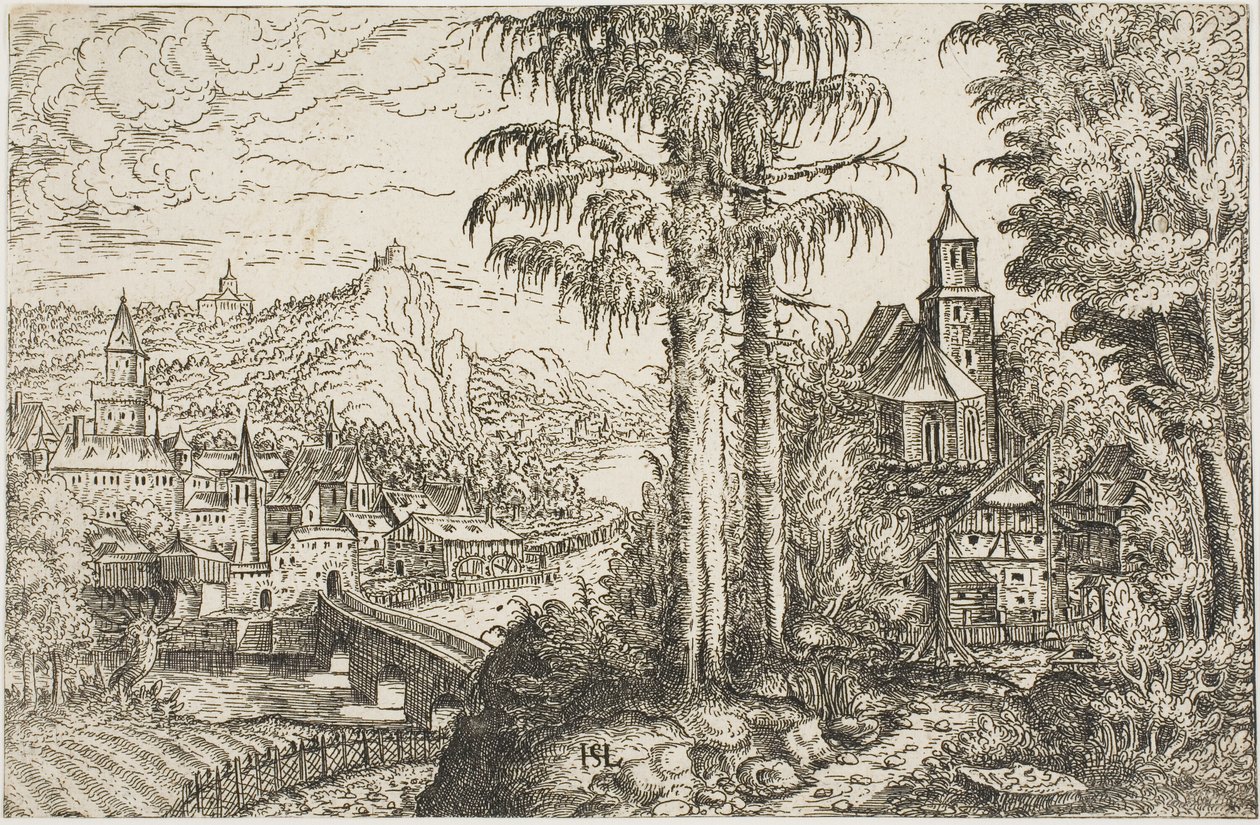 Krajina s kostelem od Hanns Lautensack