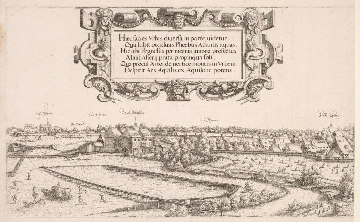 Panoramatický pohled na Norimberk: Levá část od Hanns Lautensack