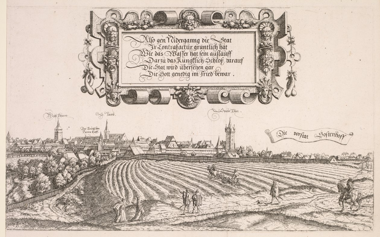 Panoramatický pohled na Norimberk: Pravá část od Hanns Lautensack